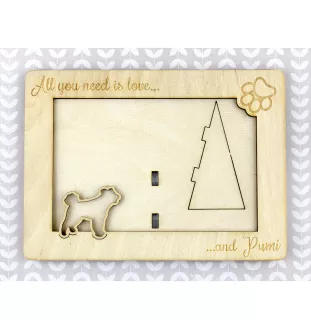 Pumi, Hungarian Pumi, Hungarian herding terrier - Photo frame, engraved wooden frame, a lovely gadget for the dog lover by Art-Dog