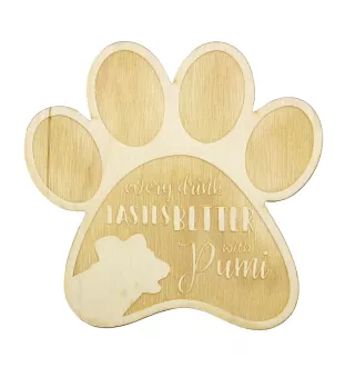 Pumi - Sous-verre mug, sous-verre gravé avec chien, cadeau pour amoureux des chiens par la marque Art-Dog