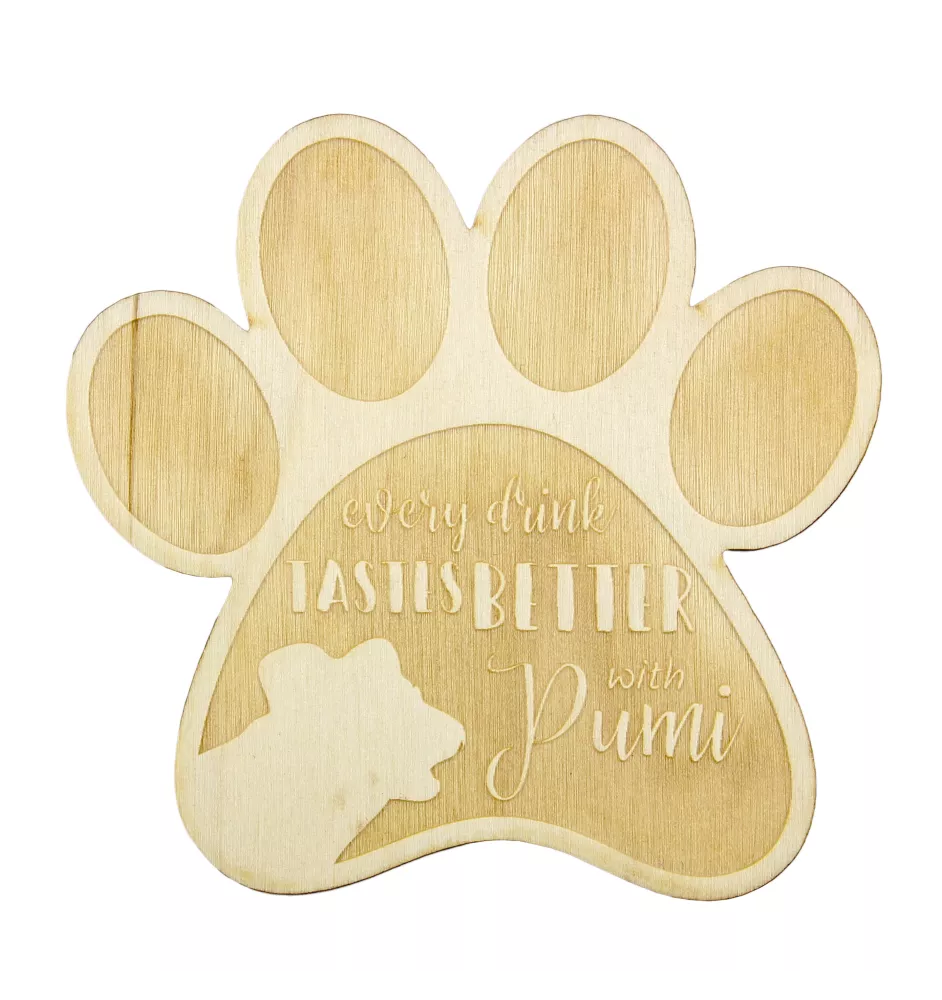 Pumi - Sous-verre mug, sous-verre gravé avec chien, cadeau pour amoureux des chiens par la marque Art-Dog