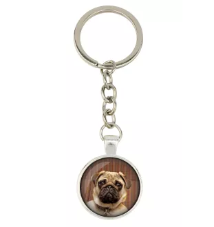 Pug - keychain in a box, own photo, keychain pendant from Art-Dog brand