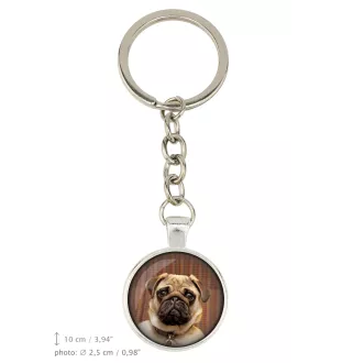 Pug - keychain in a box, own photo, keychain pendant from Art-Dog brand