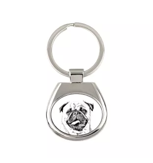 Mops, Pug, Carlin, Carlino, Doguillo - Schlüsselanhänger mit Hund, Anhänger mit Aufdruck, personalisierter Anhänger der Marke Art-Dog