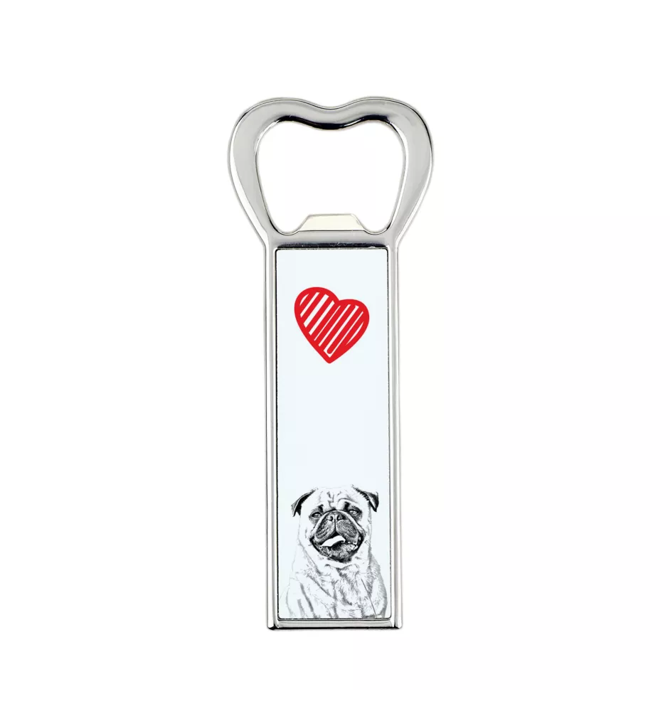 Carlin, Pug, Mops - ouvre-bouteille avec chien, ouvre-bouteille personnalisé pour réfrigérateur, cadeau unique pour homme de la marque Art-Dog