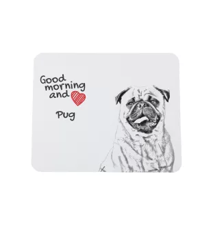 Pug - mouse pad with print, personalized dog-themed mouse pad, unique gadget for an office worker by Art-Dog brand
