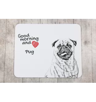 Pug - mouse pad with print, personalized dog-themed mouse pad, unique gadget for an office worker by Art-Dog brand