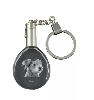 Pumi, Hungarian Pumi, Hungarian herding terrier - pendant with a photo of a dog, crystal key ring in a gift box, a unique gift by Art-Dog