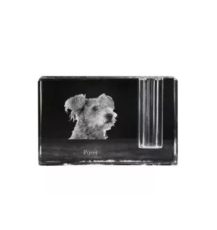 Pumi - Stifthalter, Kristallorganizer mit Hundefoto, einzigartige Schreibtischdekoration der Marke Art-Dog