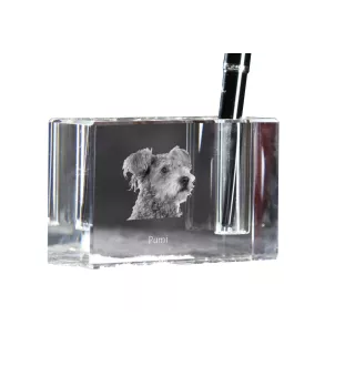 Pumi, Hungarian Pumi, Hungarian herding terrier - Pen stand, crystal organiser with dog photo, unique desk decoration by Art-Dog brand