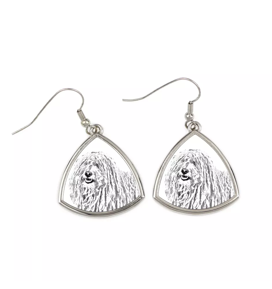 Puli, Puli Hongrois - boucles d'oreilles avec chien, boucles d'oreilles pendantes avec photo, bijoux personnalisés avec impression de la marque Art-Dog