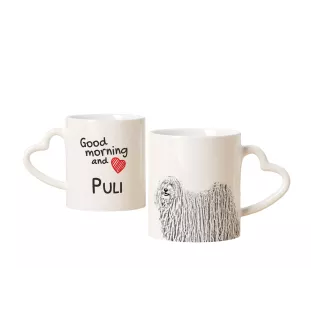 Puli kubek z psem good morning serce Art-Dog