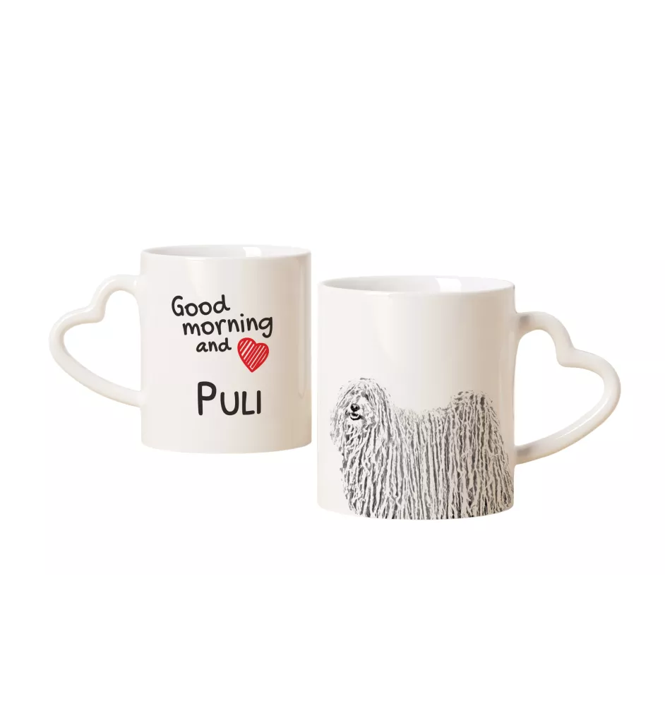 Puli, Hungarian Water Dog - cup with a dog, adorable cup with a heart-shaped handle, universal gift from the Art-Dog brand