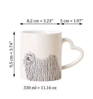 Puli, Hungarian Water Dog - cup with a dog, adorable cup with a heart-shaped handle, universal gift from the Art-Dog brand