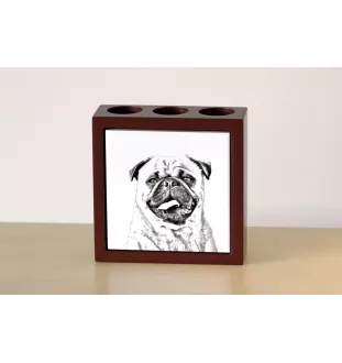 Pug - pen holder with a dog, desk organizer with a print, personalized desk decoration from the Art-Dog brand.