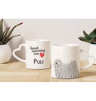 Puli, Hungarian Water Dog - cup with a dog, adorable cup with a heart-shaped handle, universal gift from the Art-Dog brand