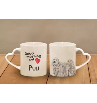 Puli kubek z psem good morning serce Art-Dog