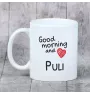 Puli kubek z psem good morning Art-Dog