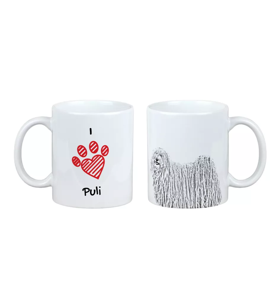 Puli, Puli Hongrois - tasse avec chien, une tasse adorable avec une illustration, un cadeau avec votre photo de la marque Art-Dog