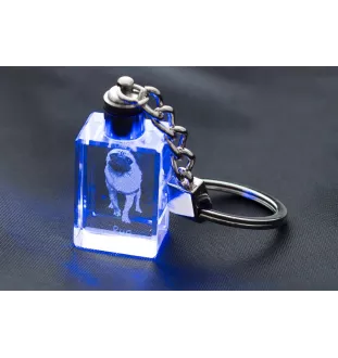 Carlin, Pug, Mops - Porte-clés en cristal avec photo de chien, porte-clés lumineux, cadeau unique de la marque Art-Dog