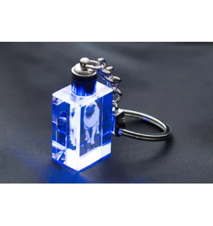 Mops, Pug, Carlin, Carlino, Doguillo - Schlüsselanhänger aus Kristall mit Hundefoto, beleuchteter Schlüsselanhänger, einzigartiges Geschenk der Marke Art-Dog