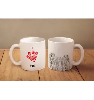 Puli kubek z psem I love Art-Dog