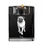 Carlin, Pug, Mops - Bougeoir avec photo de chien, porte bougie en cristal, cadeau personnalisé par la marque Art-Dog