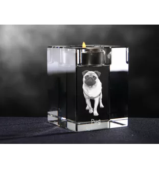 Mops, Pug świecznik kryształowy z psem Art-Dog