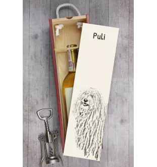 Puli - Weinbox mit Hund, Alkoholbox mit Grafik, personalisierte Geschenkbox der Marke Art-Dog