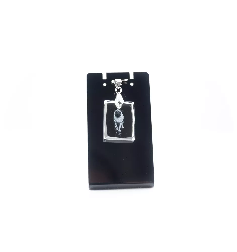 Carlin, Pug, Mops - Pendentif chien en cristal, collier photo, bijoux uniques par Art-Dog
