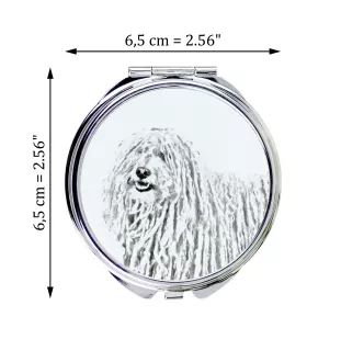 Puli, Puli Hongrois - miroir de poche avec chien, miroir personnalisé pour sac à main, miroir compact avec impression de la marque Art-Dog