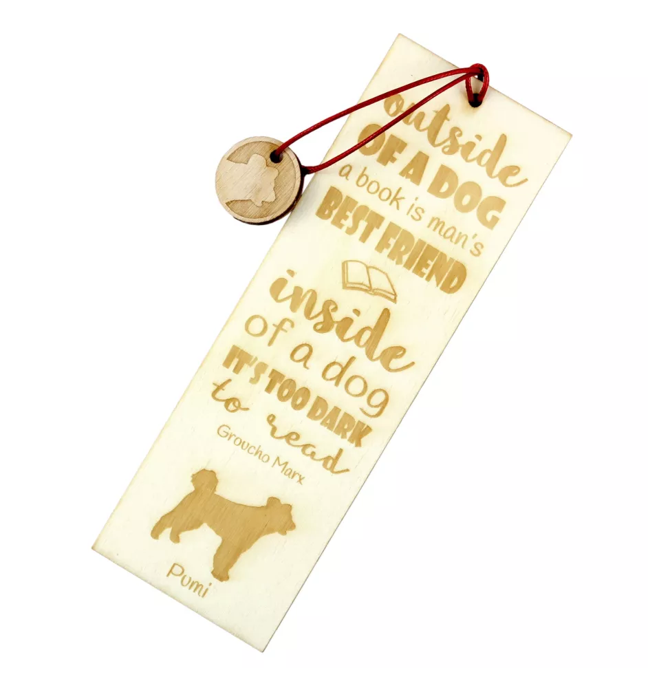 Pumi, Hungarian Pumi, Hungarian herding terrier - dog bookmark, personalized bookmark, gift for bookworm from Art-Dog brand