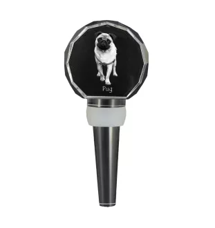Mops, Pug, Carlin, Carlino, Doguillo - Kristallflaschenverschluss, einzigartiger Weinverschluss mit Foto, personalisiertes Geschenk für Sommelier der Marke Art-Dog