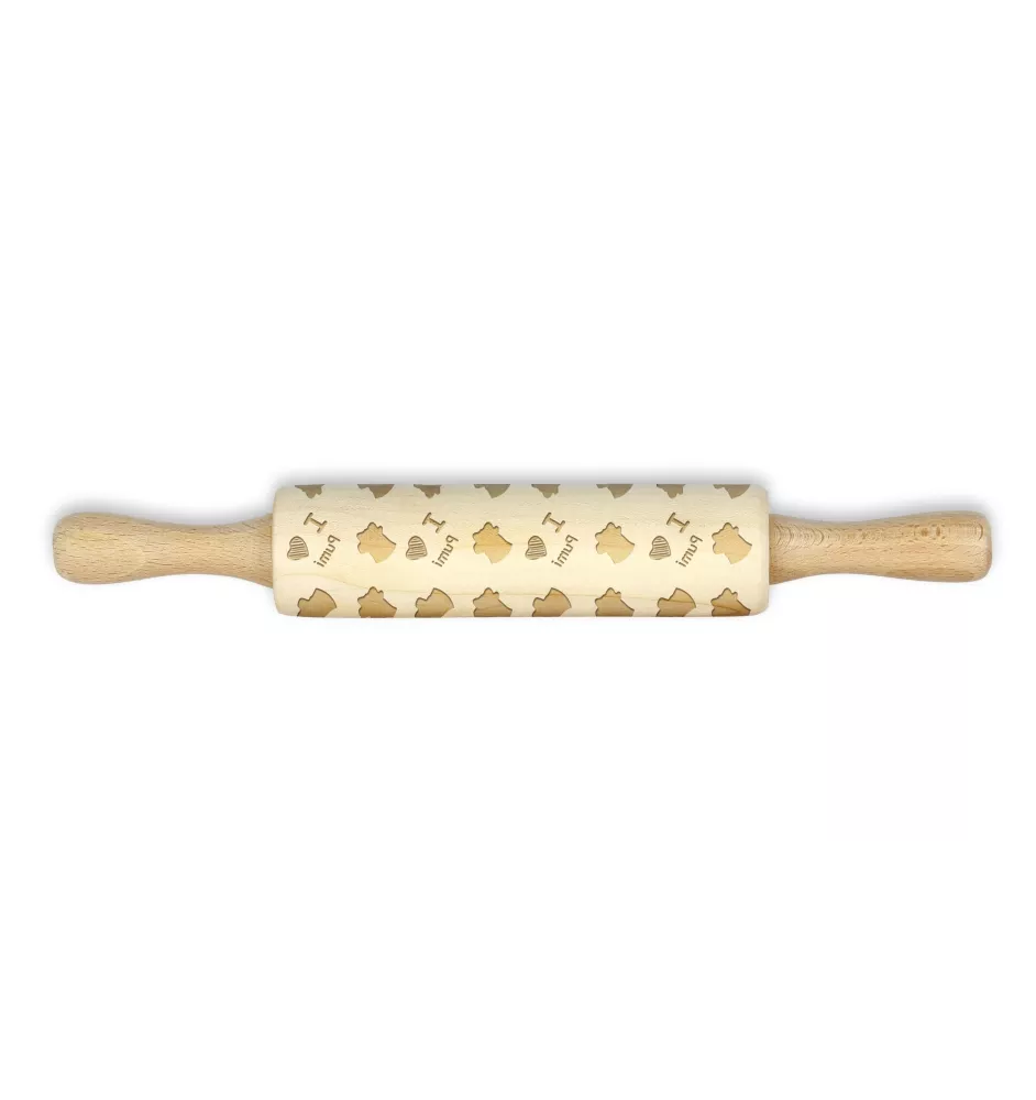 Pumi, Hungarian Pumi, Hungarian herding terrier - small rolling pin with a dog pattern, a rolling pin for children's dough, decorating ceramic clay by Art-Dog brand