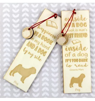 Carlin, Pug, Mops - marque-page pour livre avec chien, marque-page personnalisé, accessoire canin pour les lecteurs de la marque Art-Dog