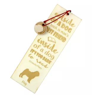 Mops, Pug, Carlin, Carlino, Doguillo - Lesezeichen mit Hund, personalisiertes Lesezeichen, Geschenk für Bücherwurm von der Marke Art-Dog