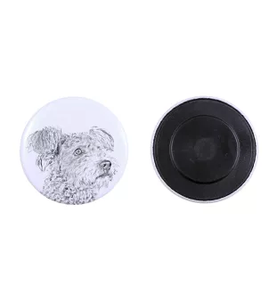 Pumi Magnet mit einem Hundepfotenabdruck, außergewöhnlich leicht, starker Magnet, handgefertigtes Produkt der Marke Art-Dog