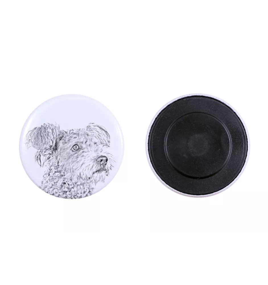 Pumi Magnet mit einem Hundepfotenabdruck, außergewöhnlich leicht, starker Magnet, handgefertigtes Produkt der Marke Art-Dog