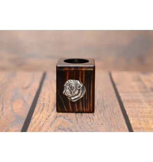 Mops, Pug, Carlin, Carlino, Doguillo I - Holzkerzenständer mit Hund, einzigartiges Andenken an den Verlust eines Hundes, Handwerkskunst der Marke Art-Dog