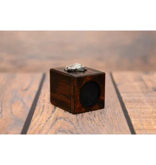 Mops, Pug, Carlin, Carlino, Doguillo II - Holzkerzenständer mit Hund, einzigartiges Andenken an den Verlust eines Hundes, Handwerkskunst der Marke Art-Dog