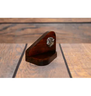 Mops, Pug, Carlin, Carlino, Doguillo I - Holzkerzenhalter mit Hund, Teelichthalter, Gedenkstätte für den Hund der Marke Art-Dog