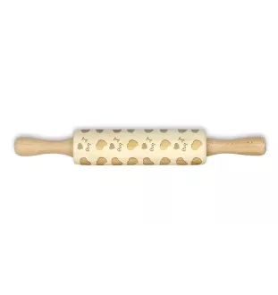 Pug - small rolling pin with a dog pattern, a rolling pin for children's dough, decorating ceramic clay by Art-Dog brand
