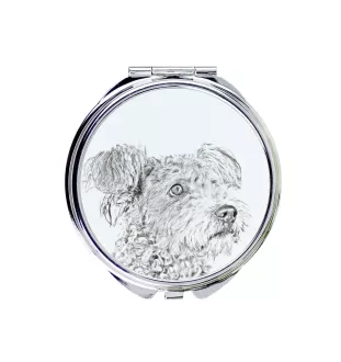 Pumi, Hungarian Pumi, Hungarian herding terrier - Pocket mirror with a dog, personalized mirror for a purse, compact mirror with Art-Dog brand print.