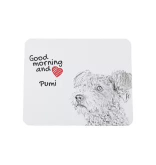 Pumi, Hungarian Pumi, Hungarian herding terrier - mouse pad with print, personalized dog-themed mouse pad, unique gadget for an office worker by Art-Dog brand
