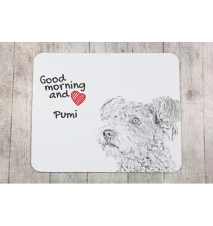 Pumi, Hungarian Pumi, Hungarian herding terrier - mouse pad with print, personalized dog-themed mouse pad, unique gadget for an office worker by Art-Dog brand