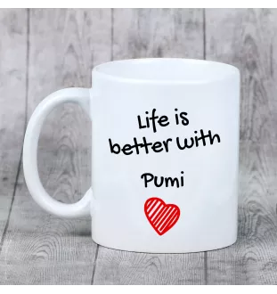 Pumi kubek z psem life is better Art-Dog