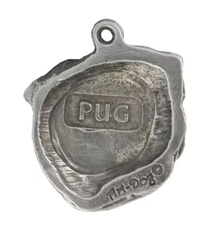 Mops, Pug II posrebrzany naszyjnik na łańcuszku Art-Dog
