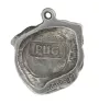 Carlin, Pug, Mops II - un collier avec un chien, un pendentif de chien sur une chaîne en argent, un bijou unique de la marque Art-Dog