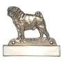 Pug - address plaque with a dog, brass nameplate, personalized door sign with the brand name Art-Dog