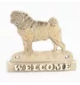 Pug - a door sign with a dog, a brass welcome plaque, a unique sign with the inscription Welcome from the Art-Dog brand