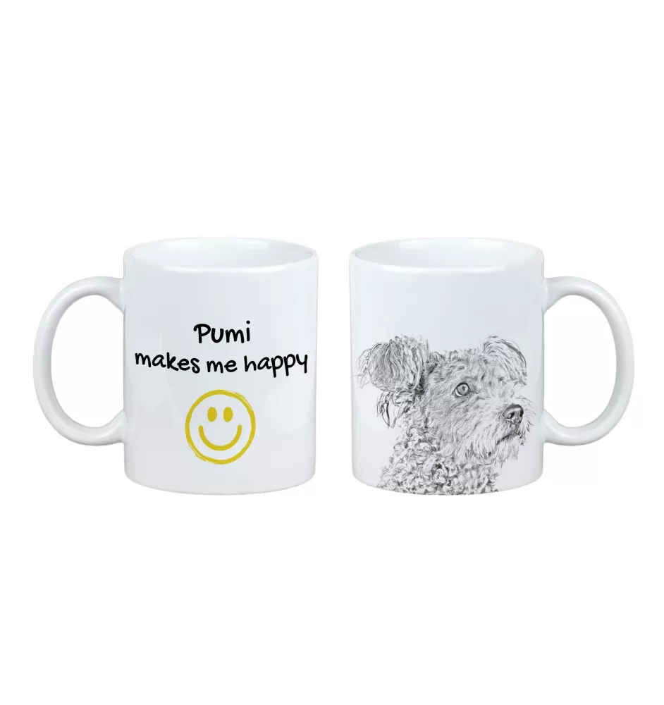 Pumi, Hungarian Pumi, Hungarian herding terrier - cup with a dog, cheerful cup for a dog lover, personalized gift from the Art-Dog brand