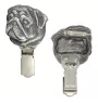 Pug - brooch with a clip, holder for a start number, silver-plated dog show pin from the Art-Dog brand
